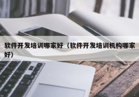 软件开发培训哪家好（软件开发培训机构哪家好）