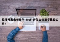 软件开发去哪里学（软件开发去哪里学比较实用）