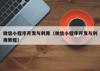 微信小程序开发与利用（微信小程序开发与利用教程）