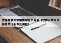 软件开发大学需要学什么专业（软件开发大学需要学什么专业课程）