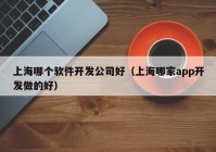 上海哪个软件开发公司好（上海哪家app开发做的好）