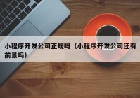 小程序开发公司正规吗（小程序开发公司还有前景吗）