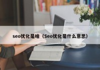 seo优化是啥（Seo优化是什么意思）