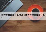 软件开发需要什么技术（软件开发需要做什么）