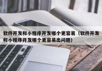 软件开发和小程序开发哪个更容易（软件开发和小程序开发哪个更容易出问题）