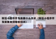 微信小程序开发需要什么技术（微信小程序开发需要用到哪些技术）