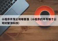 小程序开发公司哪里强（小程序的开发哪个公司好聚顶科技）