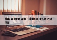 佛山seo优化公司（佛山seo排名优化公司）