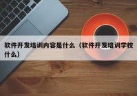 软件开发培训内容是什么（软件开发培训学校什么）