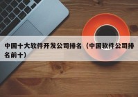 中国十大软件开发公司排名（中国软件公司排名前十）