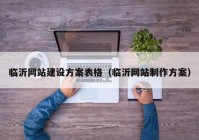 临沂网站建设方案表格（临沂网站制作方案）