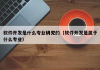 软件开发是什么专业研究的（软件开发是属于什么专业）